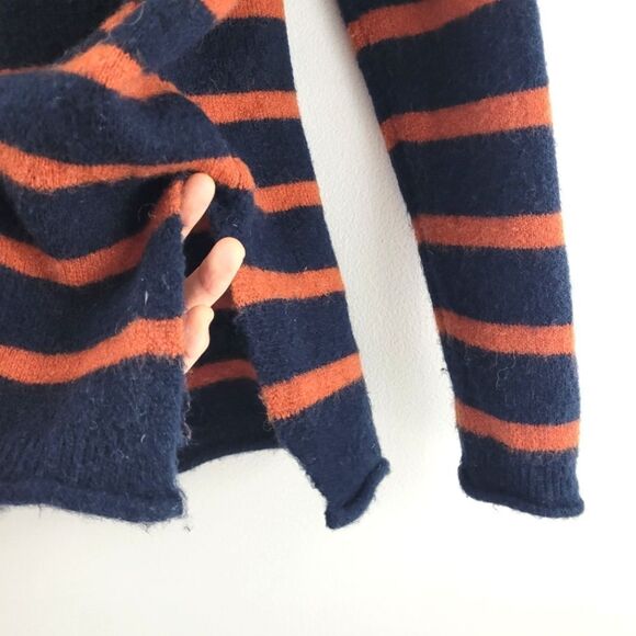 MADEWELL Whitworth striped mock neck alpaca merino wool blend sweater - Picture 9 of 13